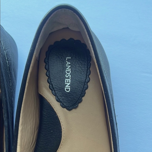 Lands' End Black Flats Driver Loafers with Scalloped Edges - Picture 2 of 9